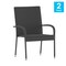 Flash Furniture 2 Pack Gray Stacking Wicker Patio Armchairs, 2PK 2-TW-3WBE073-GY-GG - alternate 7